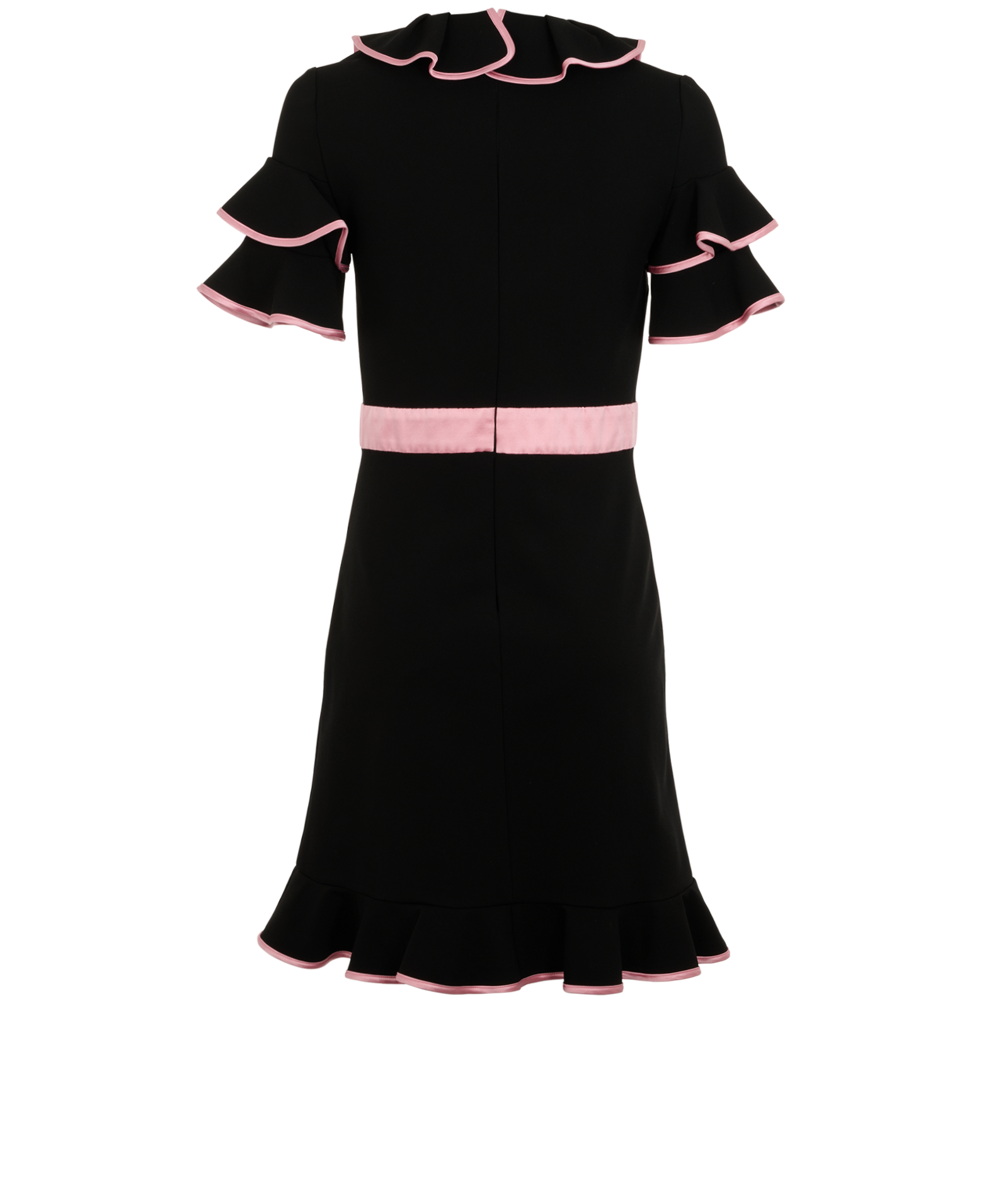 Gucci Trimmed Ruffle Dress, &pound;250, Clothing, Black, Viscose, Back view