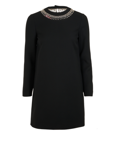 Gucci Embellished Cady Mini Dress, &pound;450, Clothing, Black, Silk/Wool, Front view
