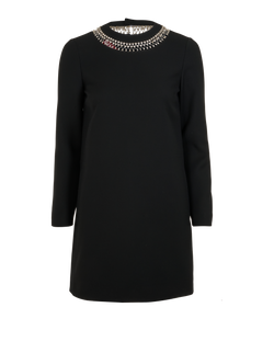 Gucci Embellished Cady Mini Dress, Silk/Wool, Black, UK 8, 3*