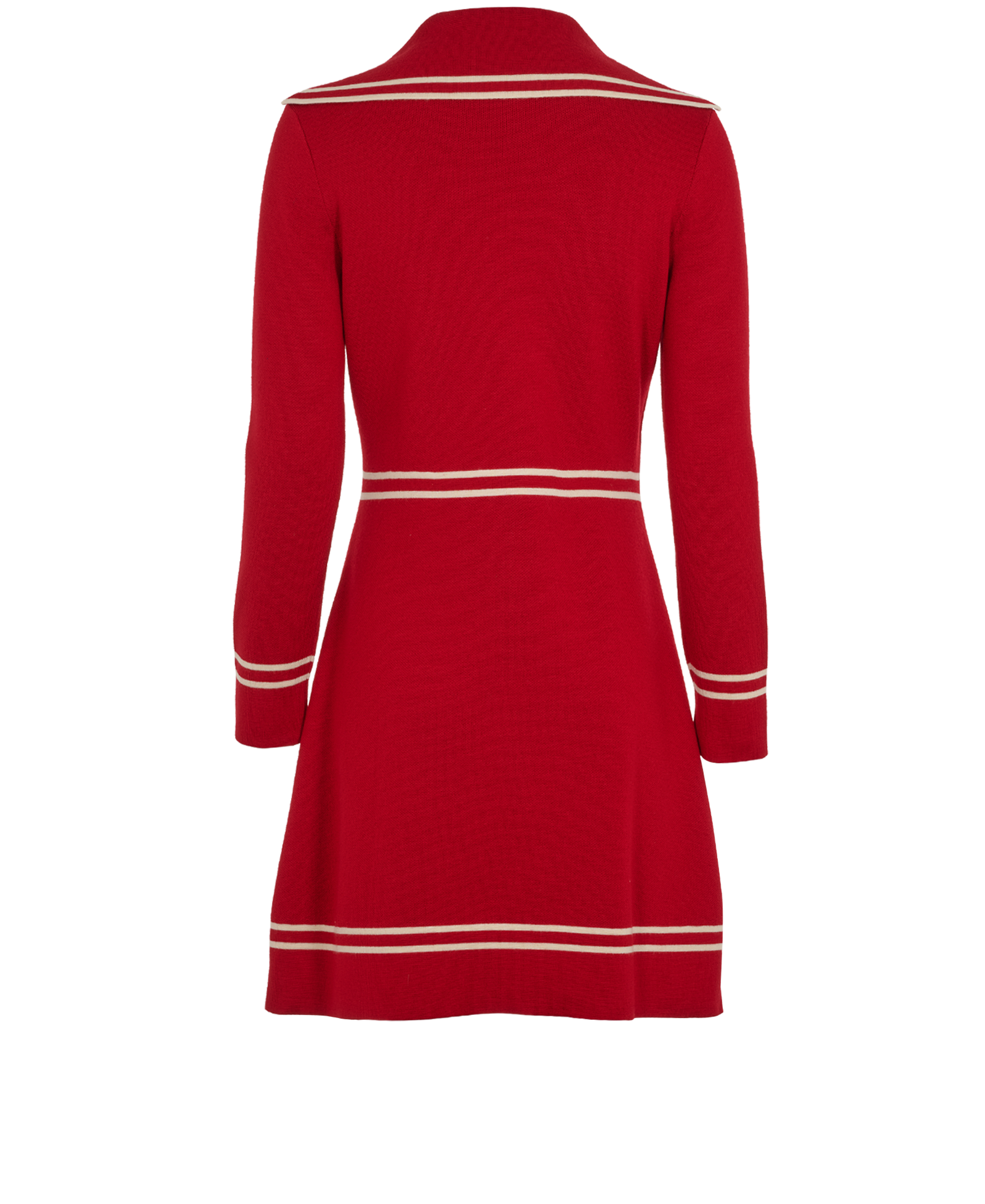Gucci Contrast Trim Dress, &pound;320, Clothing, Red, Wool, Back view