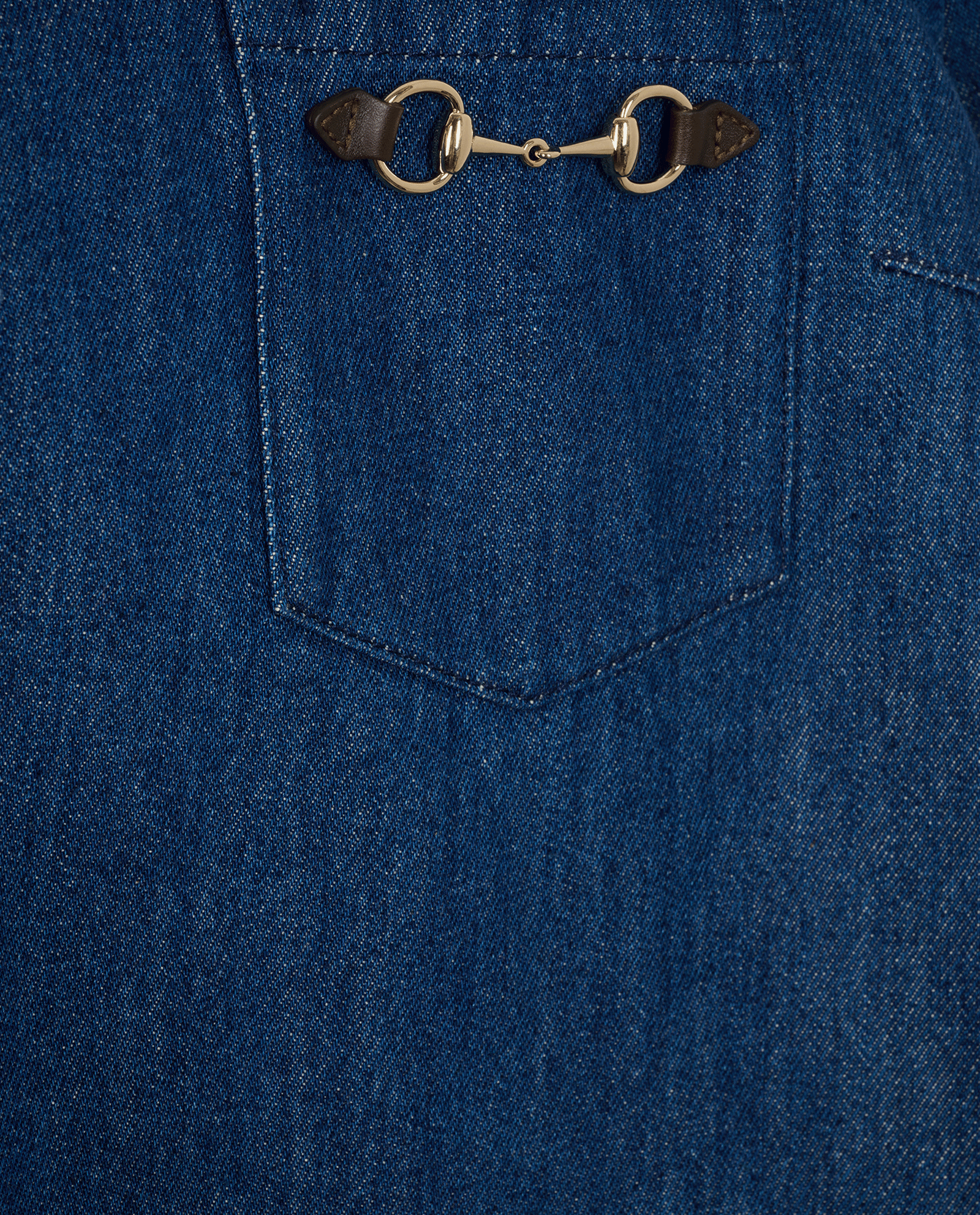 Gucci Horsebit Stone Washed Mini Dress, &pound;320, Clothing, Blue, Cotton, Other view