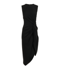 Dolce & Gabbana Asymmetric Midi Dress, Viscose, Black, UK8, 3*