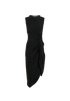 Dolce & Gabbana Asymmetric Midi Dress, &pound;210, Clothing, Black, Viscose, Front view