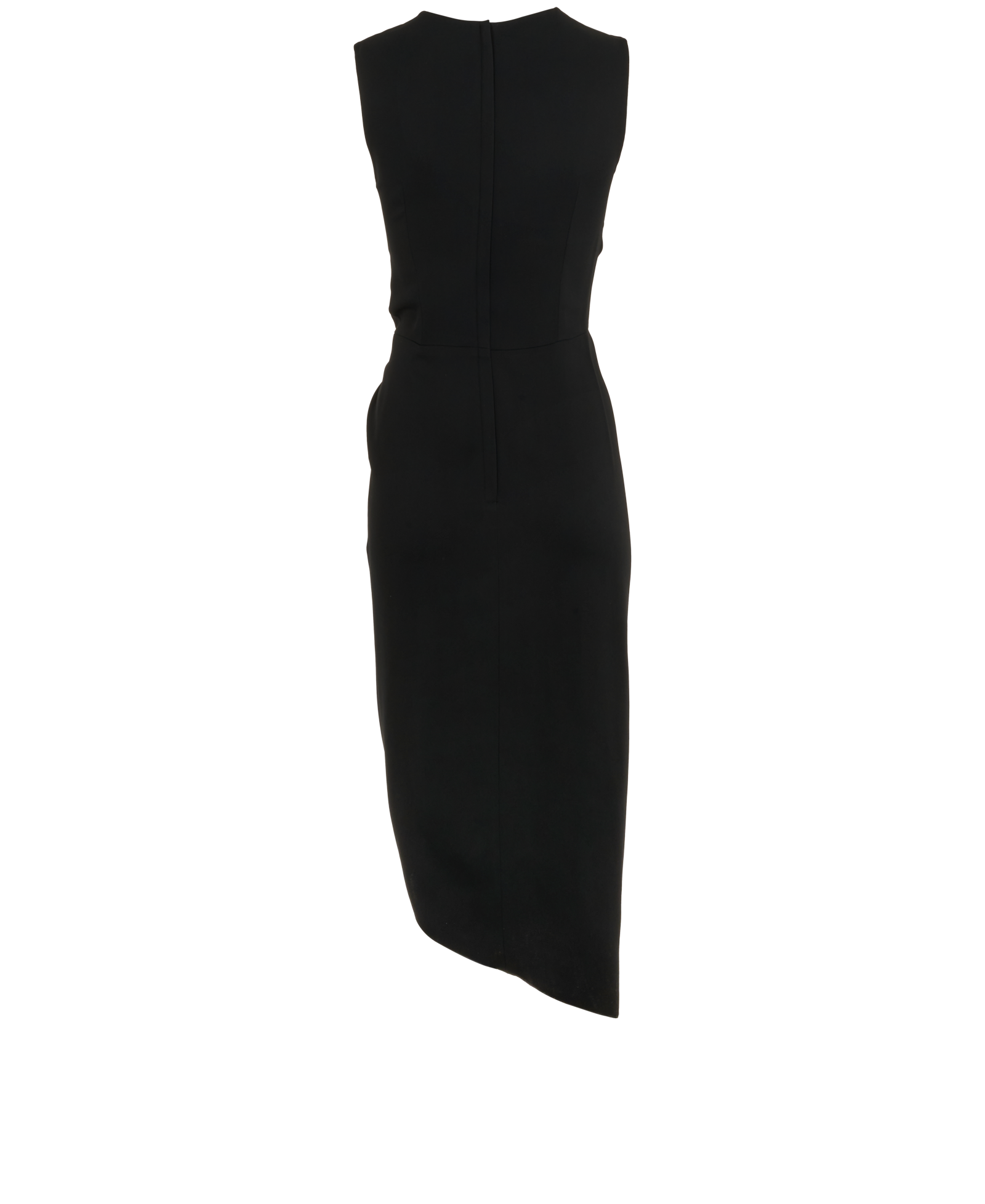 Dolce & Gabbana Asymmetric Midi Dress, &pound;210, Clothing, Black, Viscose, Back view