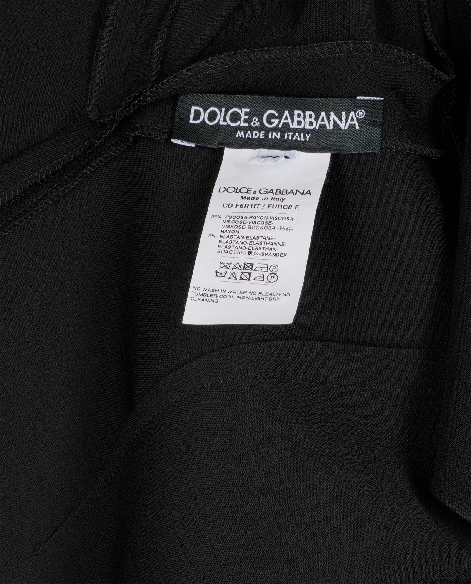 Dolce & Gabbana Asymmetric Midi Dress, &pound;210, Clothing, Black, Viscose, Other view