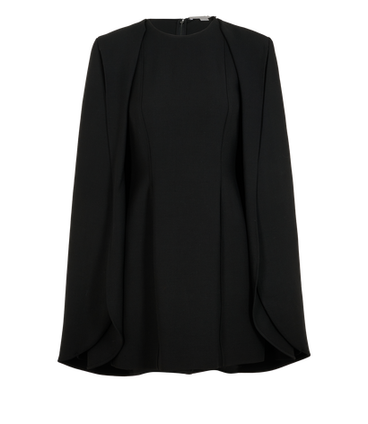 Stella McCartney Caped Mini Dress, &pound;350, Clothing, Black, Viscose/Wool, Front view