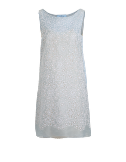 Prada Floral Sleeveless Dress, Cupro/Silk, Blue, UK 10, 2*