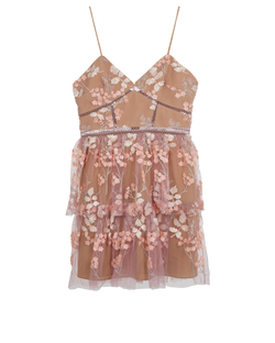 Self-Portrait Floral Embellished Dress, Polyester, Pink, UK10, 3*