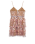 Self-Portrait Floral Embellished Dress, &pound;110, Clothing, Pink, Polyester (Polymer), Back view