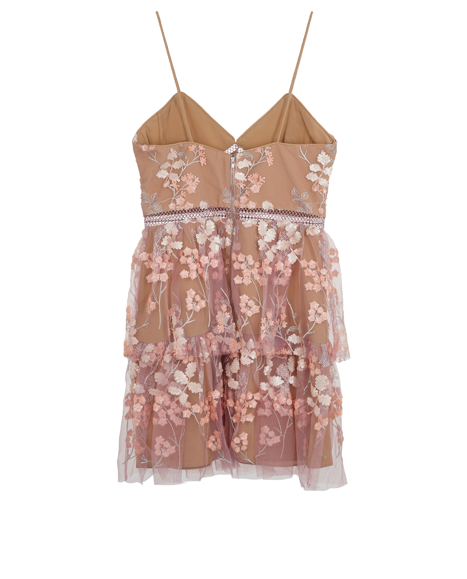 Self-Portrait Floral Embellished Dress, &pound;110, Clothing, Pink, Polyester (Polymer), Back view