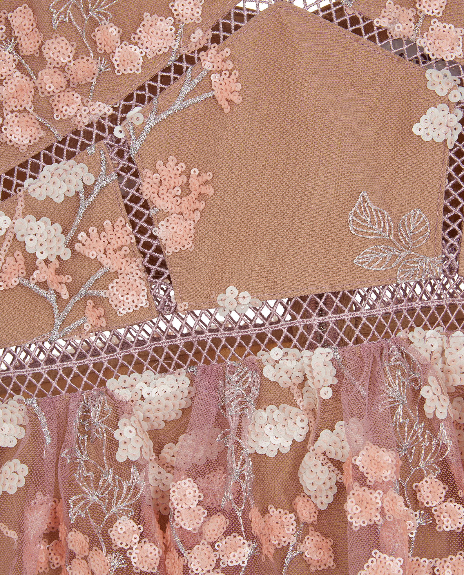 Self-Portrait Floral Embellished Dress, &pound;110, Clothing, Pink, Polyester (Polymer), Other view