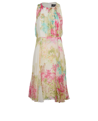 Max Mara Floral Dress, &pound;90, Clothing, Cream, Silk, Front view
