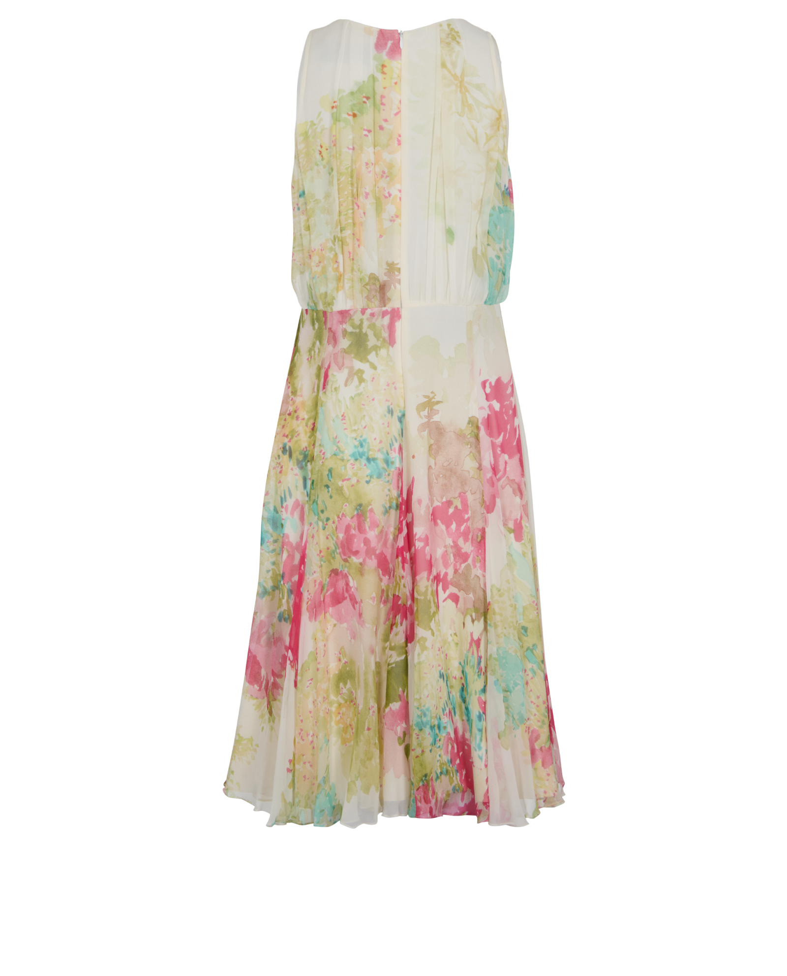 Max Mara Floral Dress, &pound;90, Clothing, Cream, Silk, Back view