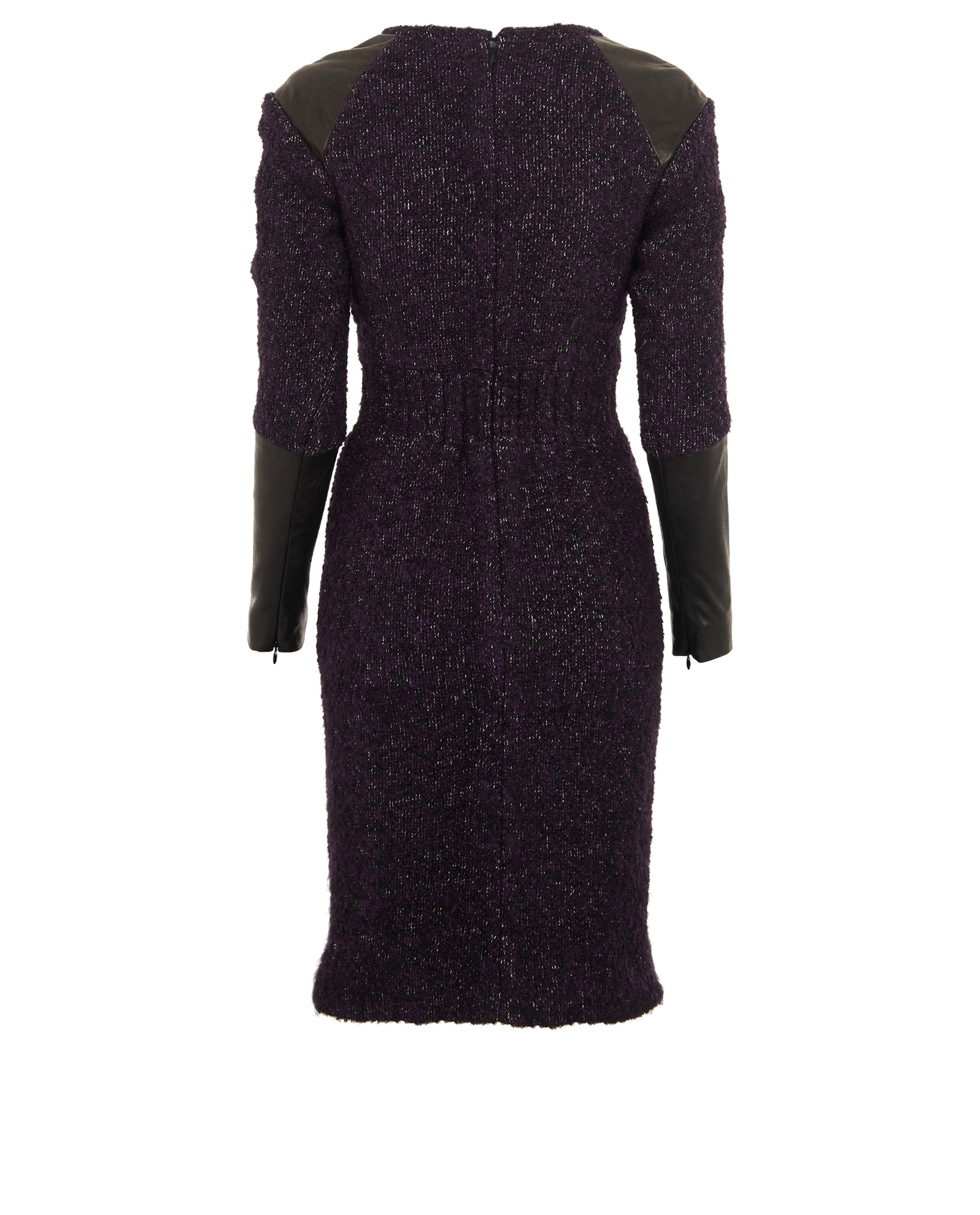 Chanel Tweed Panel Dress, &pound;495, Clothing, Purple, Alpaca Wool/Leather, Back view