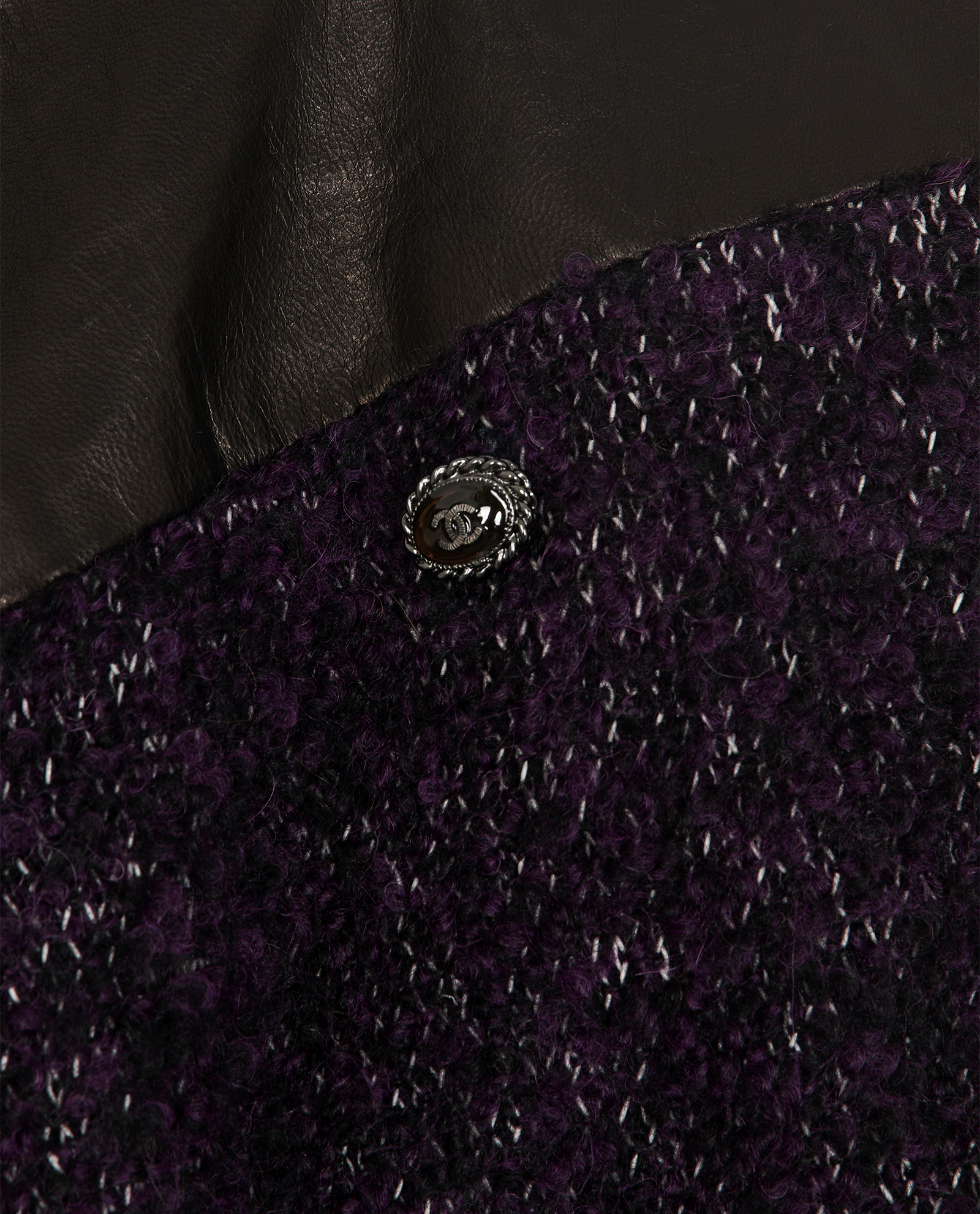 Chanel Tweed Panel Dress, &pound;495, Clothing, Purple, Alpaca Wool/Leather, Other view
