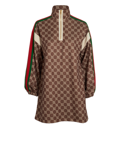 Gucci Interlocking G Technical Dress, &pound;420, Clothing, Brown, Cotton/Polyester (Polymer), Front view