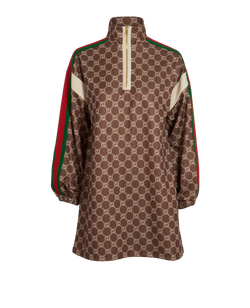 Gucci Interlocking G Technical Dress, Poly/Cotton, Brown, Sz XS, 3*