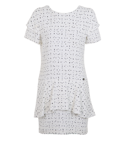 Chanel Tweed Mini Dress, &pound;610, Clothing, Black/White, Cotton, Front view