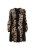 Valentino Flower Print Dress, &pound;395, Clothing, Beige/Black, Wool, Front view