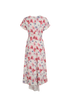 Prada Floral Midi Dress, &pound;350, Clothing, Pink/White, Viscose, Back view