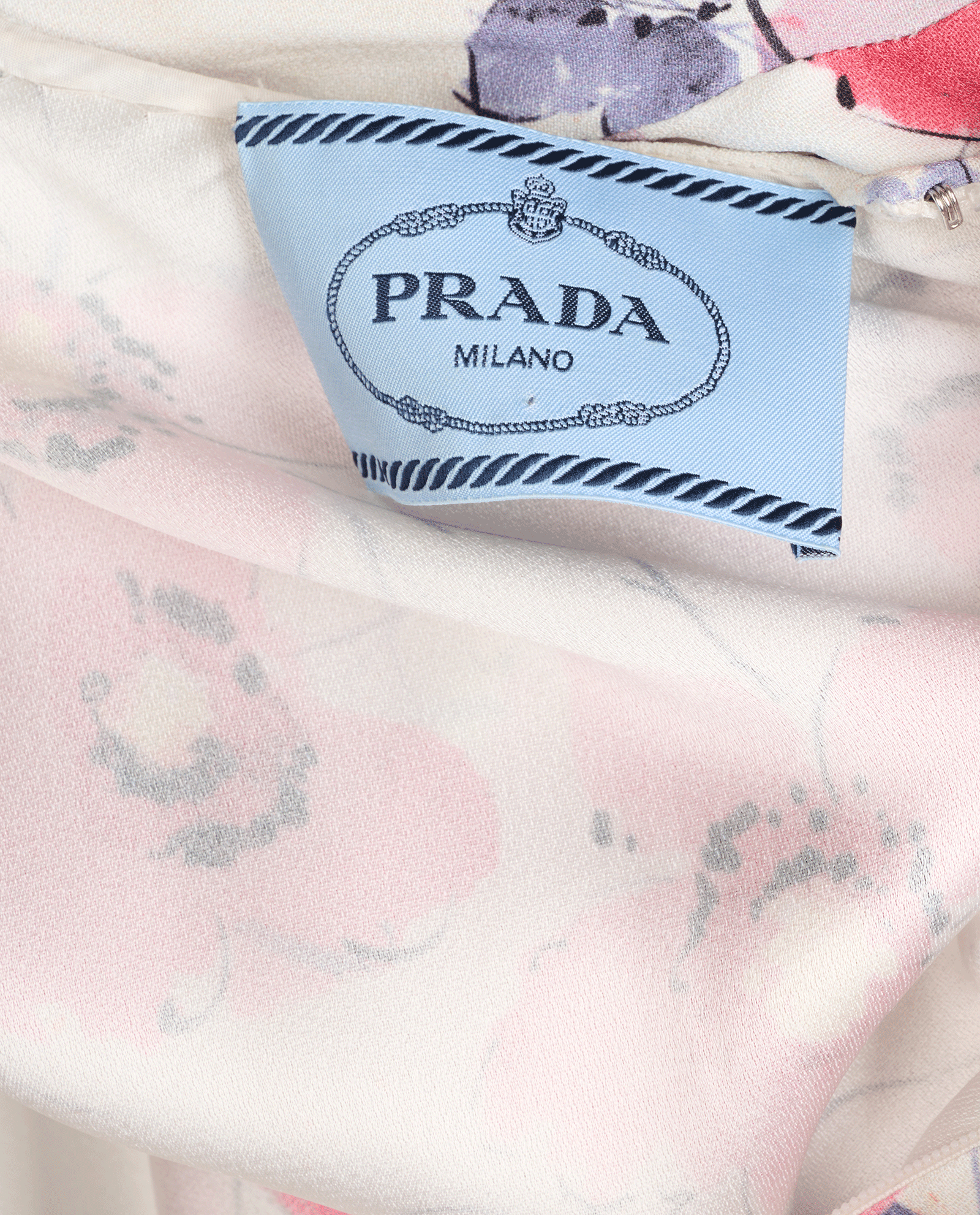 Prada Floral Midi Dress, &pound;350, Clothing, Pink/White, Viscose, Other view