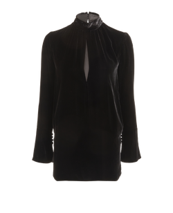 Saint Laurent Velvet Mini Dress, Viscose/Silk, Blk, UK6, 3*