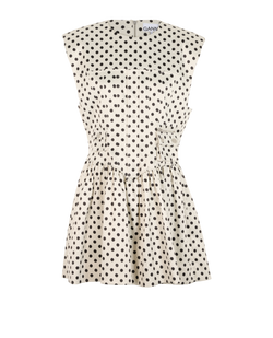 Ganni Polka-Dot Corset Mini Dress, Polyester, White/Black, UK 14, 2*