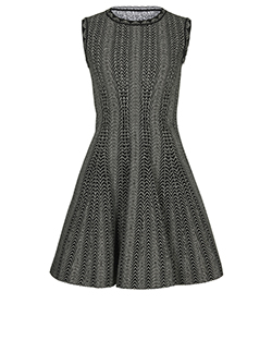Alaia Printed Mini Dress, Wool/Viscose, Black/White, 10, 3*