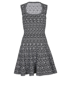 Alaia Labyrinth Sleeveless Dress, Viscose/Polyester, Black/White, 12, 3*