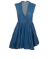 Alaia Asymmetric Wrap-Effect Denim Sleeveless Mini Dress, &pound;395, Clothing, Blue, Cotton/Denim, Front view