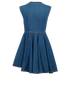 Alaia Asymmetric Wrap-Effect Denim Sleeveless Mini Dress, &pound;395, Clothing, Blue, Cotton/Denim, Back view