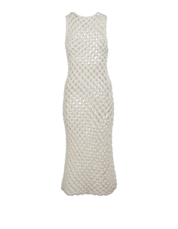 Alaia Open-Knit Maxi Dress, Cotton/Polyamide, White, UK6, 2*