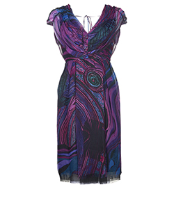 Alberta Ferretti Overlay Dress, Silk, Purple/Blue, 10, 2*