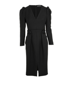 Alexander McQueen Midi Dress, Wool, Black, UK10, 2*