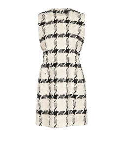 Alexander McQueen Tweed Plaid Dress, Cotton/Silk, White, UK 14, 3*