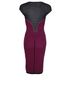 Alexander McQueen Striped Midi Dress, £95, Clothing, Black/Pink, Viscose, Back view