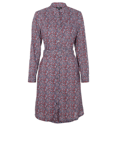 APC Floral Belted Shirt Dress, front view