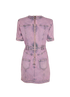 Balmain Denim Short Dress, £395, Clothing, Pink, Cotton, Back view