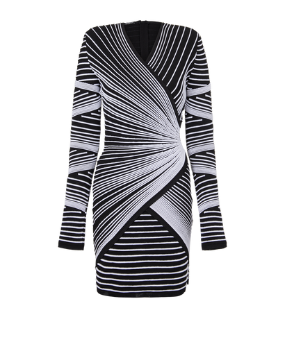 Balmain Wrap Effect Knit Mini Dress, front view