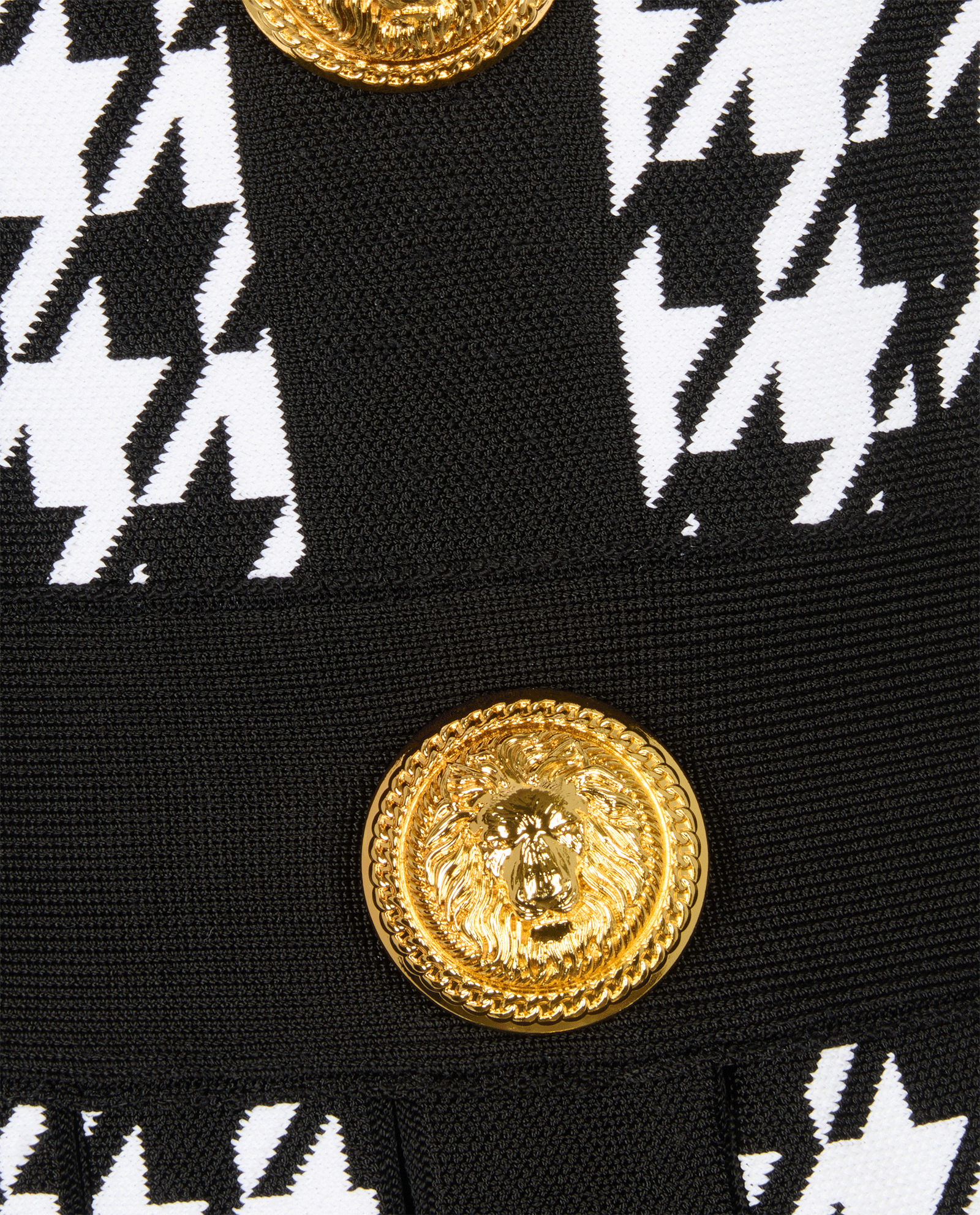 Balmain Houndstooth Pleated Dress, &pound;495, Clothing, Black/White, Viscose, Other view