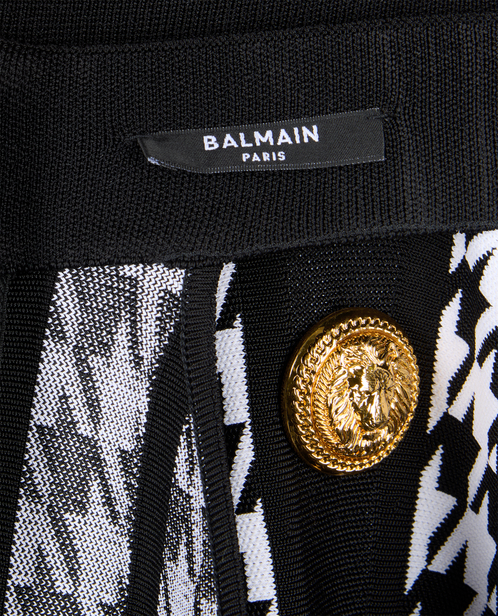 Balmain Houndstooth Pleated Dress, &pound;495, Clothing, Black/White, Viscose, Other view