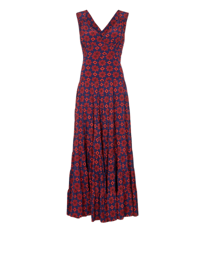 Balenciaga Nicolas Gresquiere Floral Maxi Dress, £250, Clothing, Blue/Red, Silk, Front view