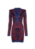 Balmain Printed Lace Up Bodycon Dress, front view