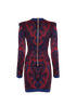 Balmain Printed Lace Up Bodycon Dress, back view