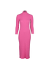 Balenciaga Midi Cable- Knit High Neck Dress, £395, Clothing, Pink, Wool, Front view