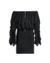 Balmain Buttoned Halter Mini Dress, back view