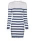 Balmain Striped Glitter Knit Dress, front view