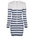 Balmain Striped Glitter Knit Dress, back view