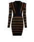 Balmain Striped Mini Dress, front view