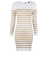 Balmain Striped Button Detail Dress, front view